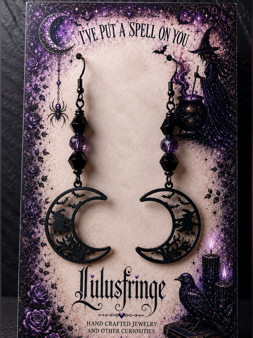 Crescent Moon Halloween Earrings